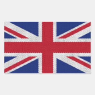 Union Jack Woven Flag Rectangular Sticker