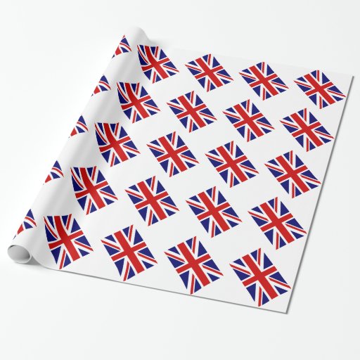 Image of Union jack wrapping paper with British flag