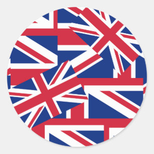 Union Jacks Galore Classic Round Sticker