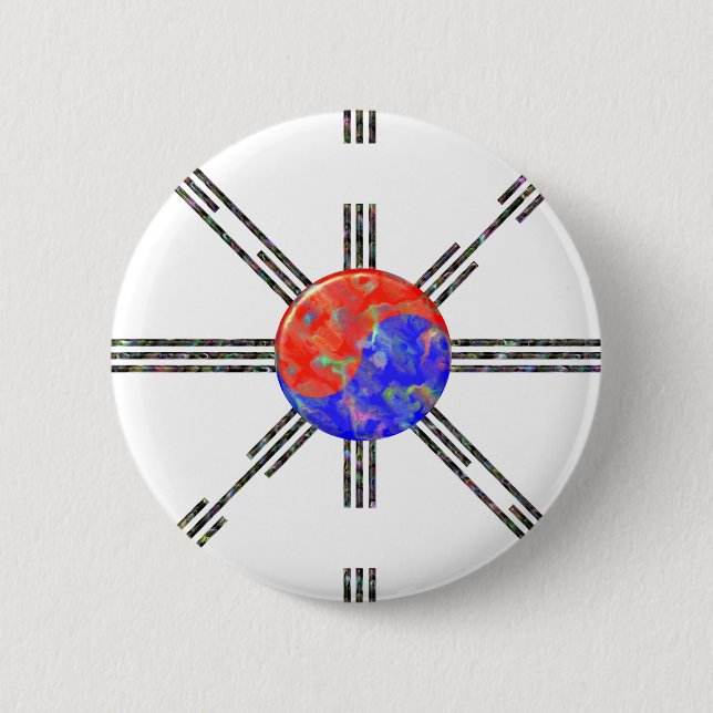 Union Korea 6 Cm Round Badge (Front)