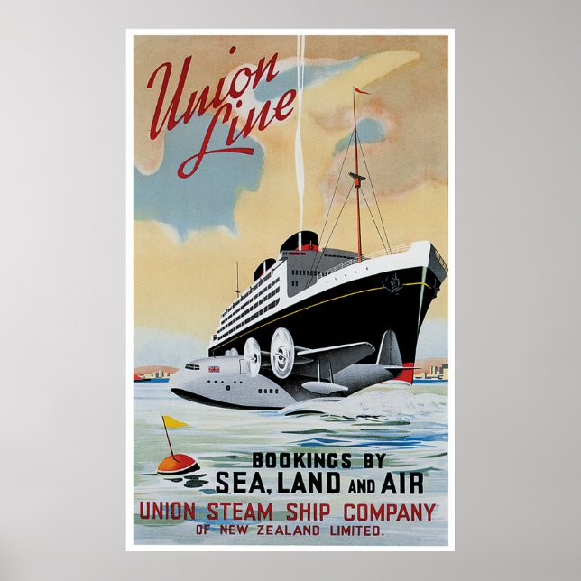 Union Line Steamship Ocean Liner Poster (Front)