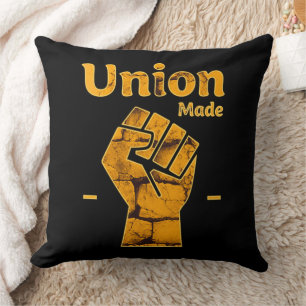 Union Made Worker Fist Labor Day Design Cushion