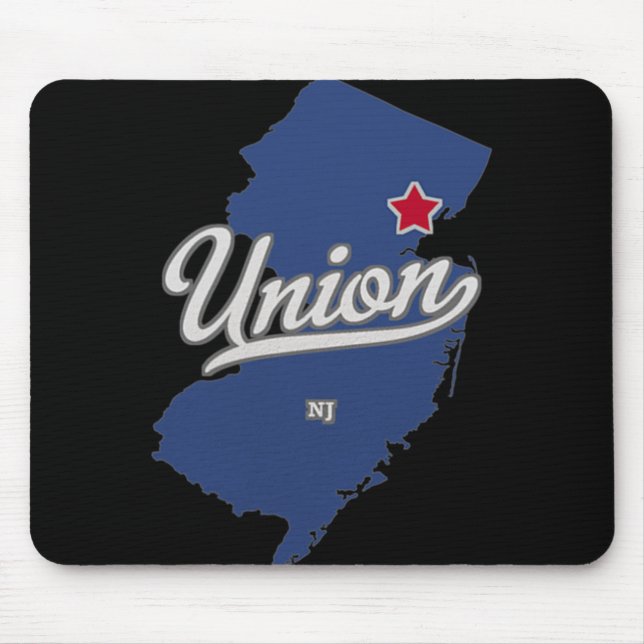 Union New Jersey Nj Map  Mouse Mat (Front)