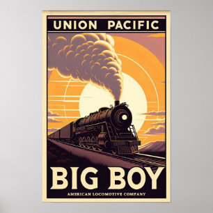 Union Pacific Big Boy Vintage Train Poster
