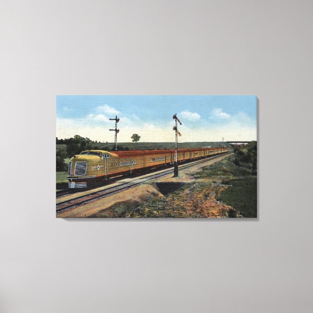 Union Pacific Streamliner "City of Denver" Canvas Print (Front)