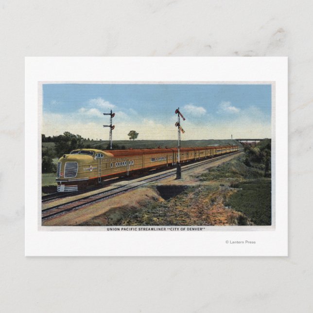Union Pacific Streamliner "City of Denver" Postcard (Front)