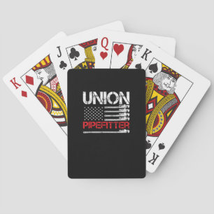 Union Pipefitter Union Strong USA American Flag St Playing Cards