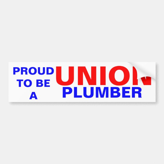 UNION PLUMBER BUMPER STICKER (Front)