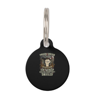 Union Plumber Shirt Proud Skilled Labour Isn’t Che Pet Tag