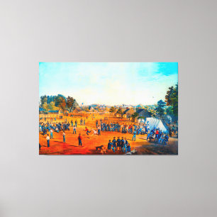Union Prisoners at Salisbury Baseball Game NC 1863 Canvas Print