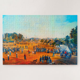 Union Prisoners at Salisbury Baseball Game NC 1863 Jigsaw Puzzle