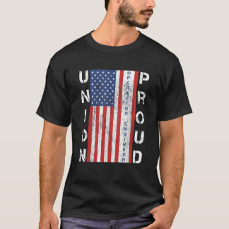 Union Proud American Flag Operating Engineer T Shi T-Shirt