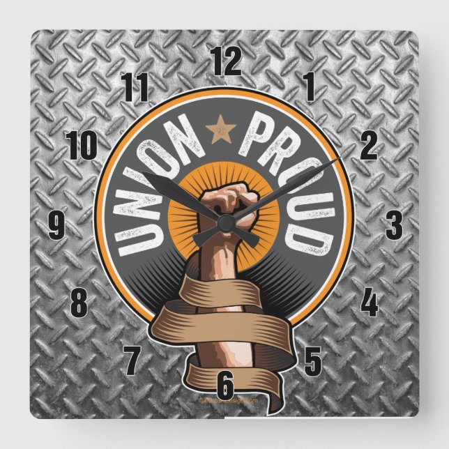 Union Proud Square Wall Clock (Front)