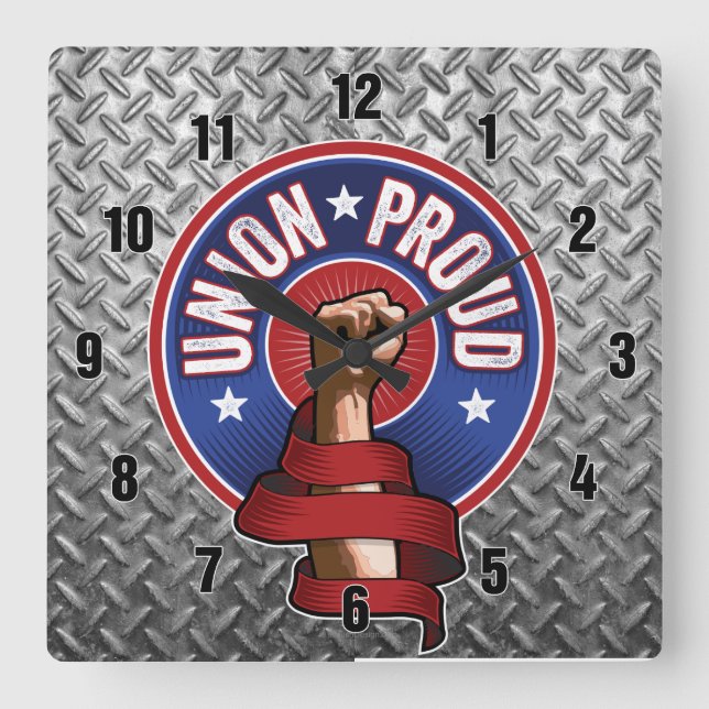 Union Proud Square Wall Clock (Front)