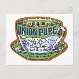 Union Pure Merchant's Coffee Label Postcard