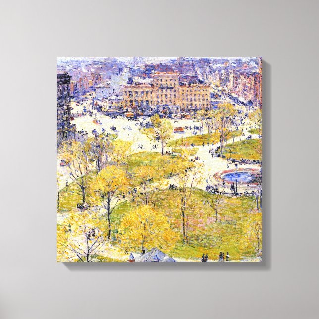 Union Square in Spring by Frederick Childe Hassam Canvas Print (Front)