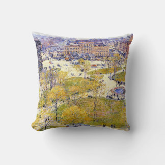 Union Square in Spring by Frederick Childe Hassam Cushion