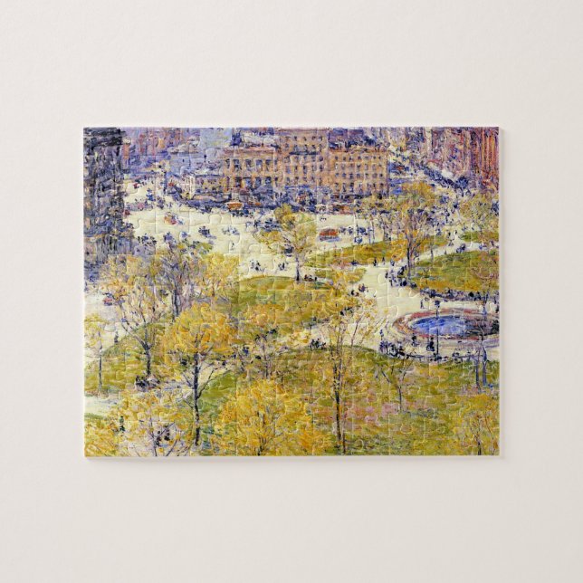 Union Square in Spring by Frederick Childe Hassam Jigsaw Puzzle (Horizontal)