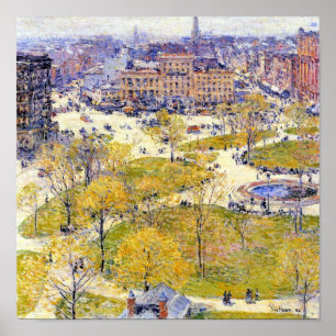 Union Square in Spring by Frederick Childe Hassam Poster