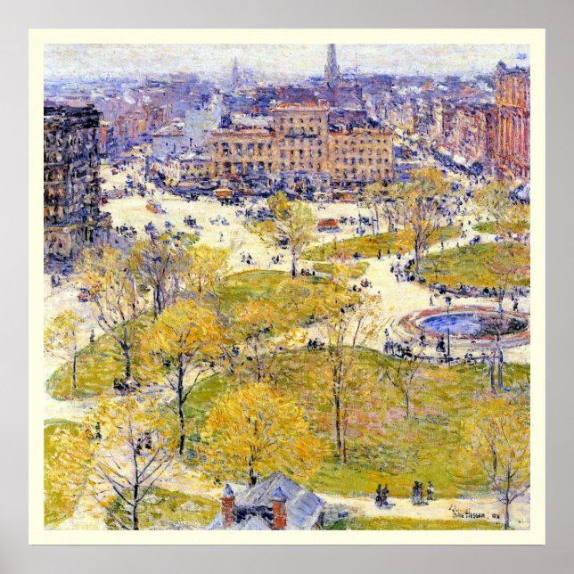 Union Square in Spring by Frederick Childe Hassam Poster (Front)