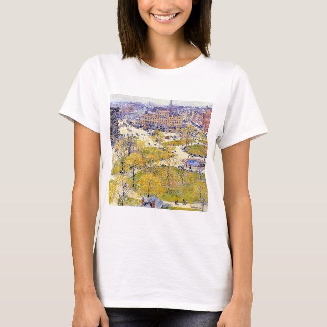 Union Square in Spring by Frederick Childe Hassam T-Shirt (Front)