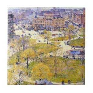 Union Square in Spring by Frederick Childe Hassam Tile