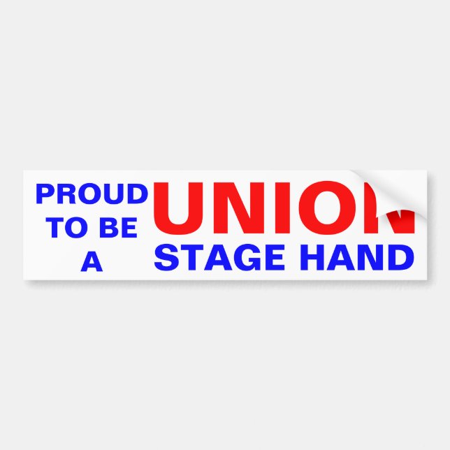 UNION STAGE HAND BUMPER STICKER (Front)