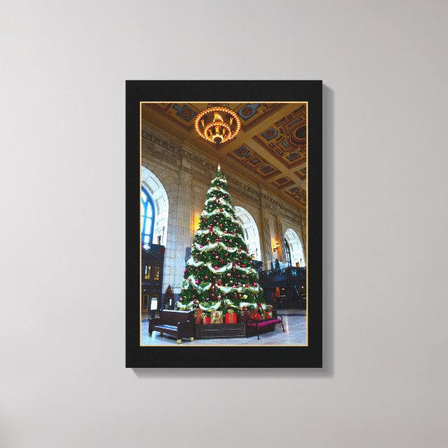 Union Station Christmas Tree, Kansas City Canvas Print (Front)