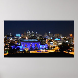 Union Station in Blue, Kansas City (19x10) Poster