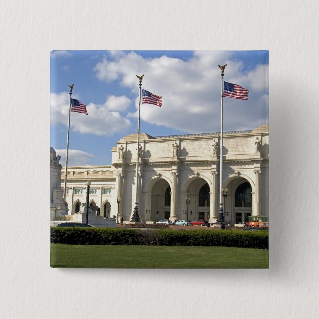Union Station in Washington, D.C. 15 Cm Square Badge (Front)