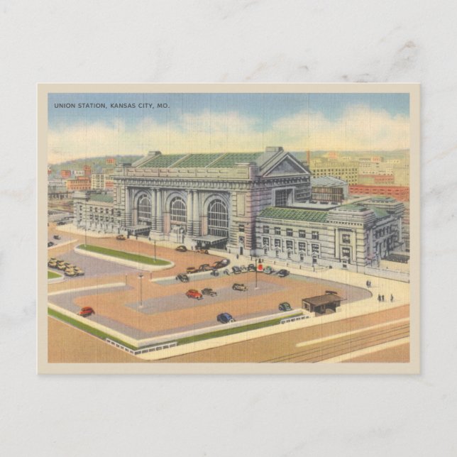 Union Station Kansas City Missouri vintage 1940s Postcard (Front)