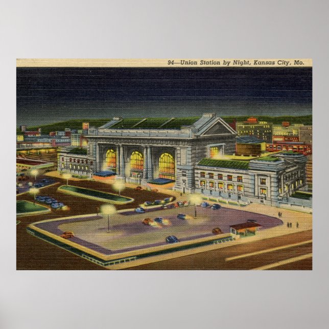 Union Station, Kansas City, Missouri Vintage Poster (Front)