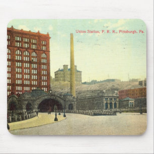 Union Station, Pittsburgh PA 1910 Vintage Mouse Mat