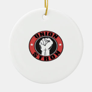 Union Strong American Flag Labour Day Ceramic Tree Decoration