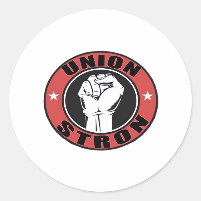 Union Strong American Flag Labour Day  Classic Round Sticker (Front)