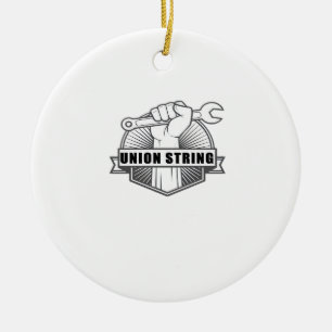 Union Strong American Flag Labour Day Essential Ceramic Tree Decoration