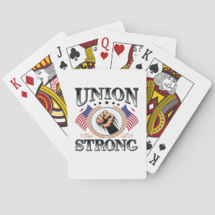 Union Strong American Flag Labour Day Viral Playing Cards