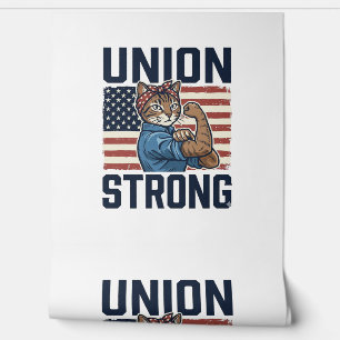 Union Strong Cat Worker Patriotic Vintage Shirt De Wallpaper