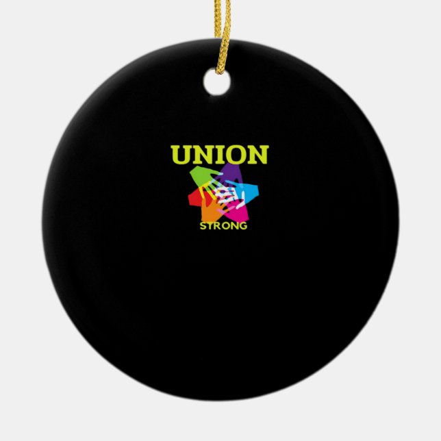 Union Strong Classic - Labour Day Ceramic Tree Decoration (Front)