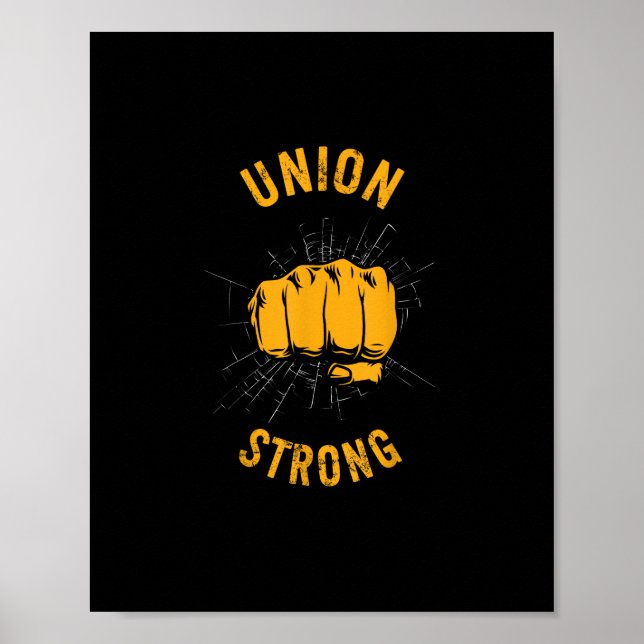 Union Strong Fist Proud Labour Day Workers Septemb Poster (Front)