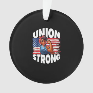 Union Strong Happy Labour Day American Flag Decor Ornament