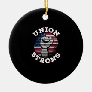 Union Strong Labour Day Ceramic Tree Decoration