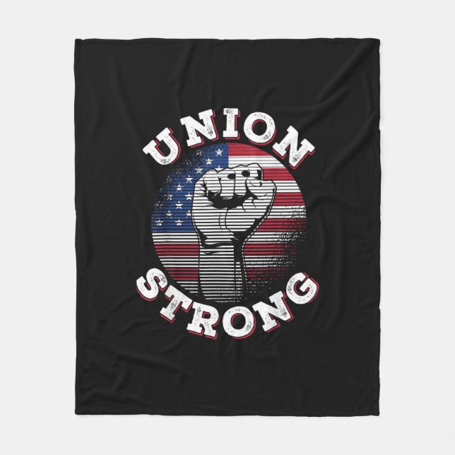 Union Strong Labour Day Fleece Blanket (Front)