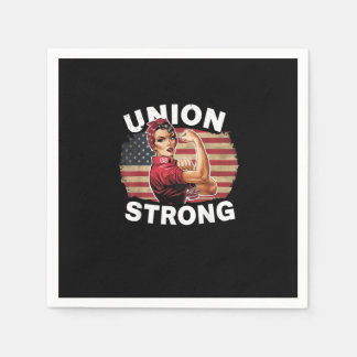 Union Strong - Labour Day Messy Bun USA Flag Napkin