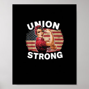 Union Strong - Labour Day Messy Bun USA Flag Poster