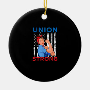 Union Strong - Labour Day Skilled Union Worker Ceramic Tree Decoration