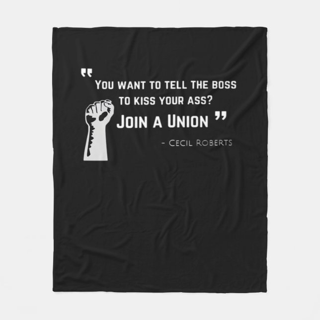 Union Strong  - Union Worker Trend Labour Day Fleece Blanket (Front)