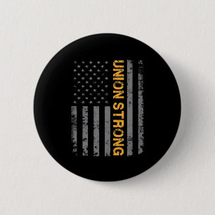 Union Strong With American Flag Classic 6 Cm Round Badge