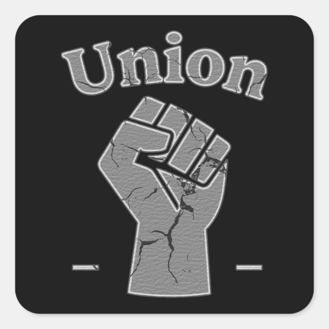 Union Strong Worker Fist Minimal Design Square Sticker (Front)