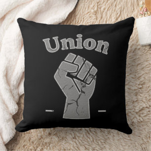 Union Strong Worker Fist Simple Design Cushion